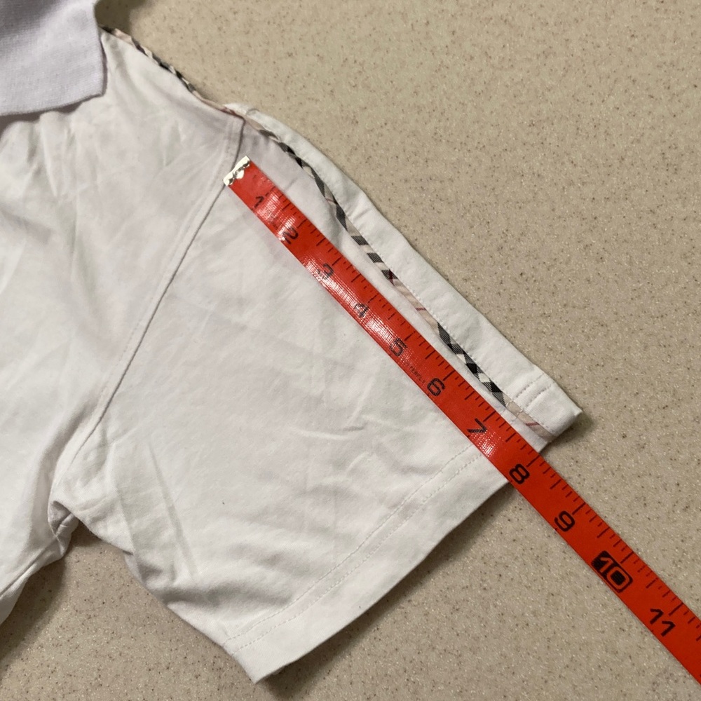 Burberry London Classic White Polo with Iconic Trim Women Size M - Picture 8 of 13